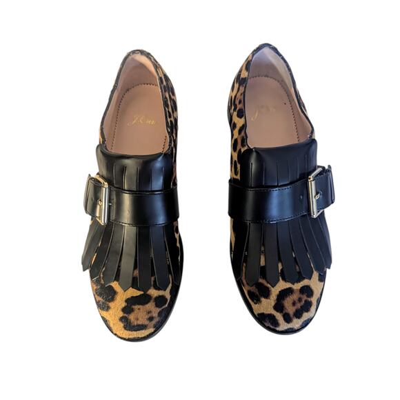 J.Crew Calf Hair Leopard Kiltie Loafers – Women’s NWOB - Picture 3 of 5